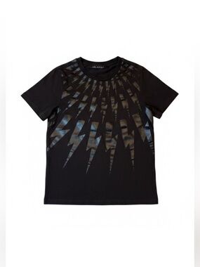 Neil Barrett Tonal Fair Isle Lightening/Thunderbolt Bolt Tee